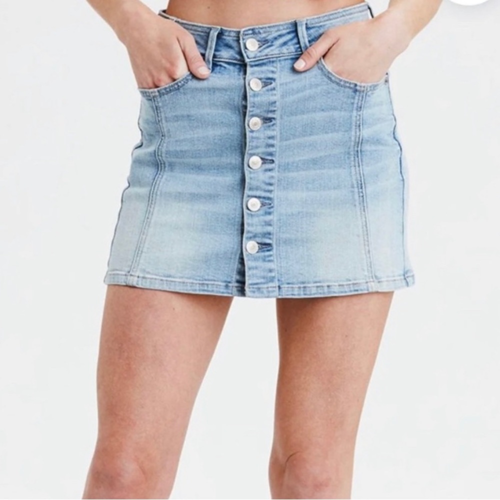 American Eagle Denim Skirt- Button Up